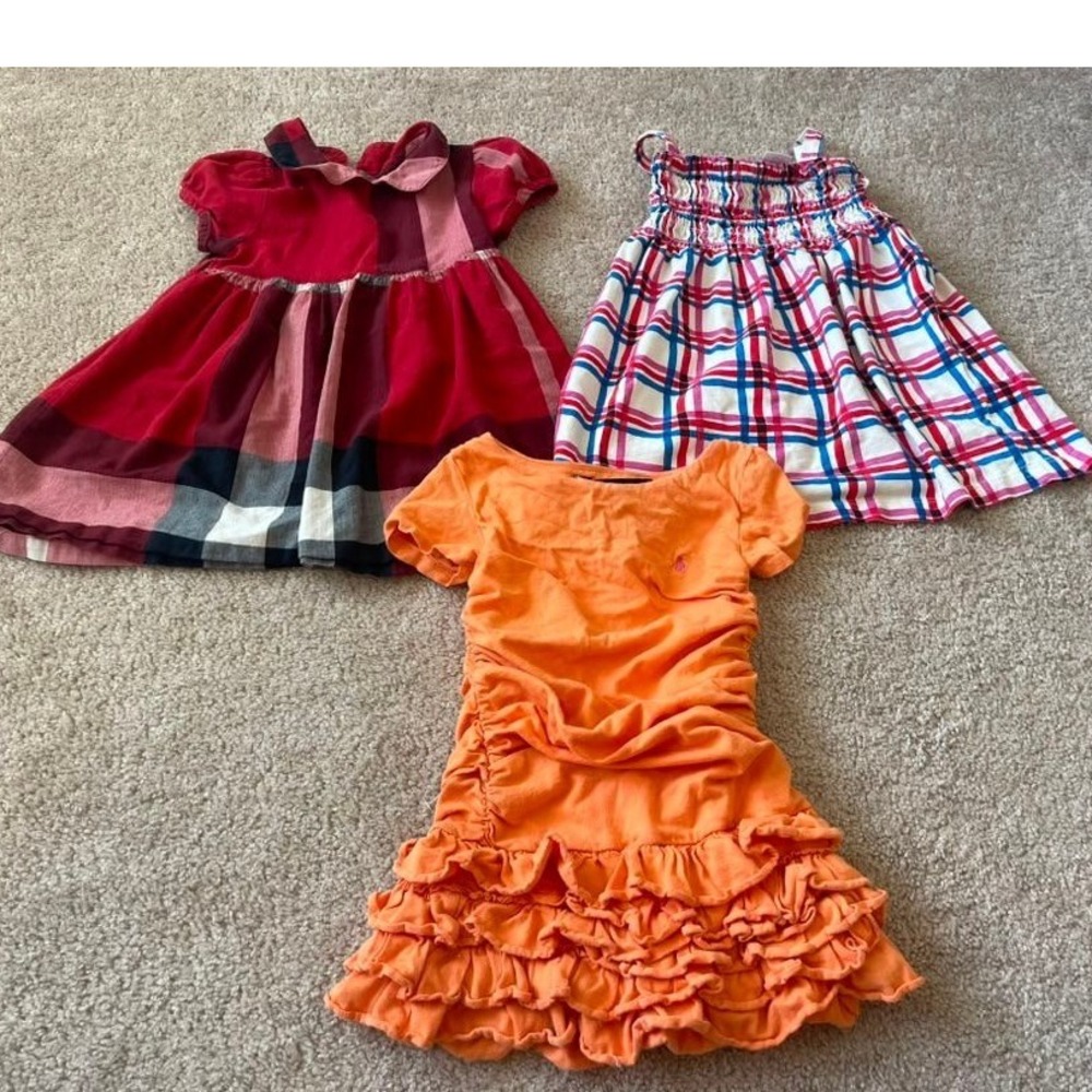 Ralph Lauren Hanna Andersson Bilibaya Girls Dress Lot Size 3T 4 Plaid Ruffle